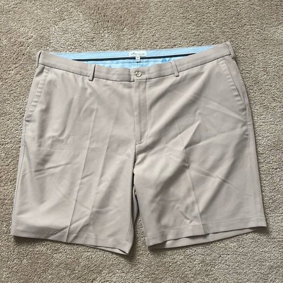 Peter Millar Other - Peter Millar Shorts Mens Size 42 Beige Golf Flat Front Casual Chino 9” Inseam
